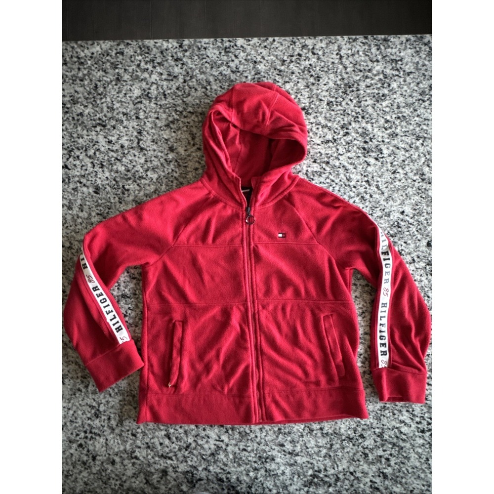 Tommy Hilfiger Sport Full Zip Hoodie Hilfiger 85 Red Sweatshirt Women's Large